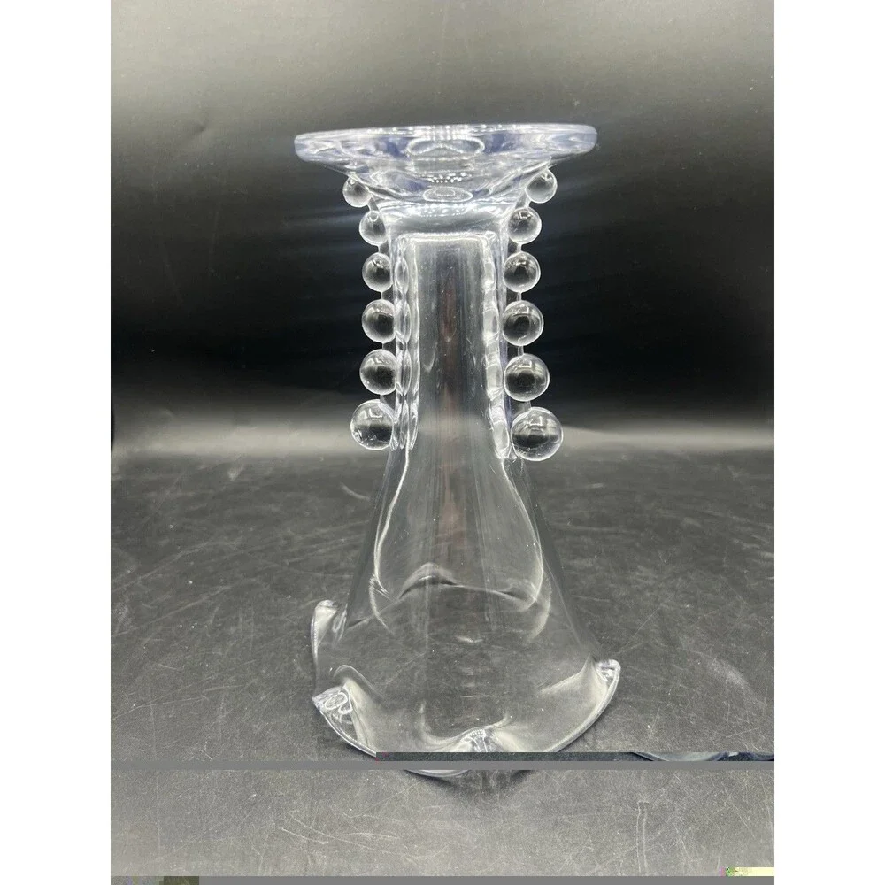 Vintage Imperial Glass Candlewick Crimped Flower Vase 8 1/8